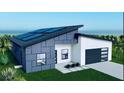 Modern home with solar panels and a two-car garage at 27367 Chinquapin Dr, Punta Gorda, FL 33955