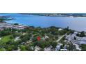 Aerial view showing home's location near the water at 210 15Th E St, Bradenton, FL 34208