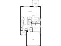 First floor plan showing a great room, kitchen, bedroom and garage at 37510 Yukon Dr, Zephyrhills, FL 33540