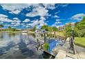 Private boat dock with lift in a calm canal setting at 901 Don Juan Ct, Punta Gorda, FL 33950