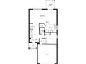 First floor plan showcasing kitchen, great room, bedroom, and garage at 37746 Williamette Way, Zephyrhills, FL 33540