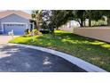 Spacious front yard with lush green grass surrounding the home at 12209 Putter Green Ct, New Port Richey, FL 34654
