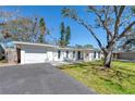 A well-maintained single-story home with a gray driveway and mature tree at 1767 Colorado Ne Ave, St Petersburg, FL 33703