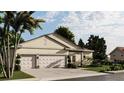 Modern home featuring a spacious driveway leading to an attached two-car garage and well-maintained landscaping at 3484 Swanee Rd, Punta Gorda, FL 33980