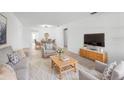 Bright living room featuring contemporary decor, neutral colors, and hardwood floors at 11200 102Nd Ave # 74, Seminole, FL 33778