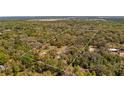 Expansive aerial view shows the property's vast land and dense tree coverage within a defined boundary at 18218 Railroad Rd, Spring Hill, FL 34610