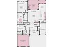 Detailed floorplan showcasing the layout of the first floor, including bedrooms and living spaces at 1785 Trailhead Ln, Zephyrhills, FL 33541