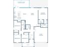 Detailed floor plan showcasing four bedrooms, two baths, open living space, kitchen, and garage layout at 25303 Delgado Dr, Punta Gorda, FL 33955