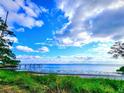 Scenic view of a dock extending into a tranquil body of water with cloudy blue sky at 2806 W Shelton Ave, Tampa, FL 33611