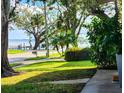 Scenic view of the water, with lush green lawn and mature trees in the foreground at 2806 W Shelton Ave, Tampa, FL 33611