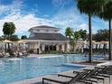Large pool area with abundant lounge seating and a covered pavilion offering a perfect spot for relaxation and socializing at 237 Lazy Shore Dr, Nokomis, FL 34275