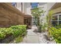 Inviting front entrance with a well-maintained walkway, complemented by lush greenery and a charming exterior at 1171 Clays Trl, Oldsmar, FL 34677