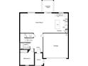 Open-concept first floor showcasing the kitchen, great room, bedroom 5, and garage entrance at 9414 Sandy Bluffs Cir, Parrish, FL 34219