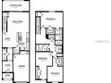 Detailed floor plan showcasing the layout with living spaces, bedrooms, bathrooms, and kitchen area at 1570 Hubbell Rd, Wesley Chapel, FL 33543