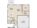 Floor plan showing a study, Gathering room, kitchen, dining area, powder room, and 2 car garage at 14673 Italy Ave, Dade City, FL 33523