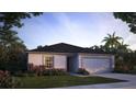 Beautiful single-story home featuring a two-car garage and a well-maintained front yard with lush landscaping at 28166 S Twin Lakes Dr, Punta Gorda, FL 33955