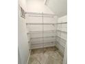 Walk-in pantry providing ample storage with wire shelving, offering organization and convenience at 18875 Noble Caspian Dr, Lutz, FL 33558