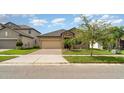Inviting single-Gathering home with a two-car garage and a well-maintained front yard at 13244 Satin Lily Dr, Riverview, FL 33579