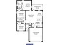 Detailed floor plan showcasing three bedrooms, a spacious Gathering room, kitchen, and a two-car garage at 13187 Gulf Bay Ln, Spring Hill, FL 34609