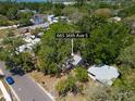Aerial view of the property showing its location among lush greenery and nearby houses at 665 36Th S Ave, St Petersburg, FL 33705