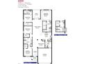 Detailed floor plan showcasing the layout of a four-bedroom home with open living spaces at 4881 Sutherland St # Lot 54, Spring Hill, FL 34609