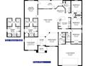 Detailed floor plan showcasing the layout of this home's bedrooms, bathrooms, kitchen, and living spaces at 423 Tryon Cir, Spring Hill, FL 34606