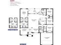 Detailed floor plan showcases the home's layout with four bedrooms, three baths, and attached two-car garage at 2612 Glenridge Dr, Spring Hill, FL 34609