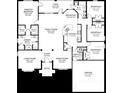 Layout of a modern home with a Primary suite, three additional bedrooms, and an open-concept kitchen at 278 Waterfall Dr, Spring Hill, FL 34608