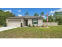 Inviting single-story home with a manicured lawn, tidy landscaping, and an attached two-car garage at 14025 Canyon Swallow Rd, Weeki Wachee, FL 34614