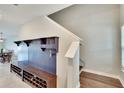 Entryway with built-in bench, shoe storage, and staircase at 12730 Lemon Pepper Dr, Riverview, FL 33578
