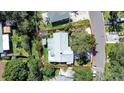 Bird's eye view of a single story home and yard at 1479 S Evergreen Ave, Clearwater, FL 33756