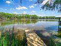 Scenic lake view featuring a private dock and tranquil water at 6317 Discovery Ln, Land O Lakes, FL 34638