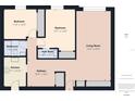 Floor plan showing 2 bedrooms, living room, bathroom, half bath, kitchen and hallway at 2700 Bayshore Blvd # 3210, Dunedin, FL 34698