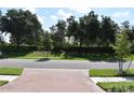 A quiet street view with mature trees and manicured hedges adding to the neighborhood's appeal at 2735 Lavandula Ct, North Port, FL 34289