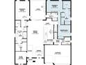 Detailed floor plan showcasing an open-concept layout with a primary suite, kitchen, great room, and garage at 18534 Foxtail Loop, Venice, FL 34293