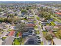 Wide aerial view of a residential neighborhood showcasing tree-lined streets and well-kept homes at 2912 W Frierson W Ave, Tampa, FL 33614
