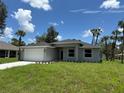Beautifully landscaped single-story home featuring a freshly paved driveway and a neatly manicured green lawn at 4098 New Milford St, North Port, FL 34288