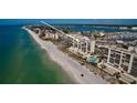 Aerial view showing beachfront property and building location at 15000 Gulf Blvd # 1104, Madeira Beach, FL 33708