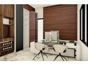 Modern home office with wood wall and glass desk at 110 W Floribraska Ave, Tampa, FL 33603