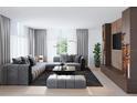 Modern living room with sectional sofa and large windows at 85 Davis Blvd # C, Tampa, FL 33606