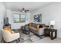Spacious living room with a neutral color palette and large windows at 10368 Honey Hammock Way, San Antonio, FL 33576