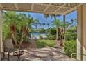 Relaxing patio with view of the community pool at 29130 Bay Hollow Dr # 3309, Wesley Chapel, FL 33543