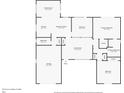 Floor plan of a 3-bedroom, 2-bathroom home with Gathering room and kitchen at 1753 Font Ln, Holiday, FL 34691