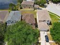 Aerial view of three houses with a view of the neighborhood at 17539 Balmaha Dr, Land O Lakes, FL 34638
