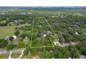 Aerial view showcasing property lot size and surrounding homes at 7813 Valrie Ln, Riverview, FL 33569