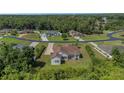Aerial view of house, large backyard, and neighborhood at 6218 Bridleford Dr, Wesley Chapel, FL 33545