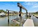 Private boat lift for convenient access to the waterway at 5243 Wishing Arch Dr, Apollo Beach, FL 33572