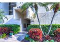 Condo building entrance with landscaping and mailboxes at 2616 Cove Cay Dr # 506, Clearwater, FL 33760