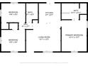 Floor plan showcasing a spacious living room, two bedrooms, and two baths at 2866 15Th N Ave, St Petersburg, FL 33713