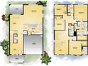 Detailed two-story floor plan showcasing the layout of bedrooms, bathrooms, kitchen, and living spaces at 4017 W Fig St, Tampa, FL 33609